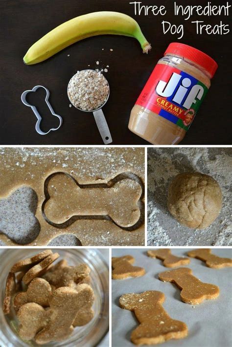 An Easy To Make Homemade Dog Treat Recipe That Uses Three Ingredients