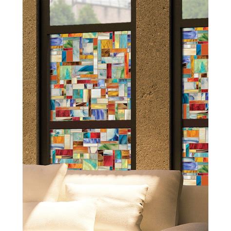 Decorative films, llc provides decorative window film, stained glass window film, window privacy film, and frosted glass films. Artscape 24 in. x 36 in. Montage Decorative Window Film-01 ...