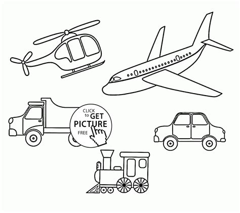 Different Transportation Coloring Page For Kids Coloring Pages