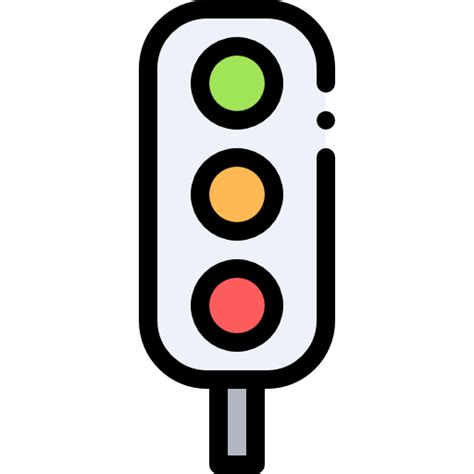 Traffic Lights Detailed Rounded Lineal Color Icon