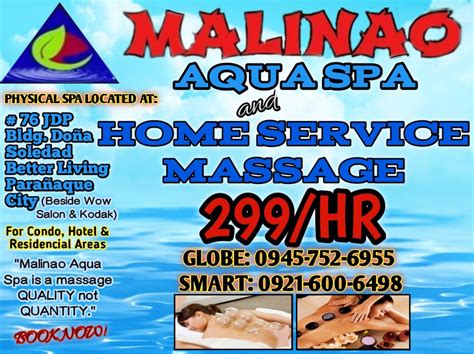 malinao aqua spa and home service massage better living parañaque city home