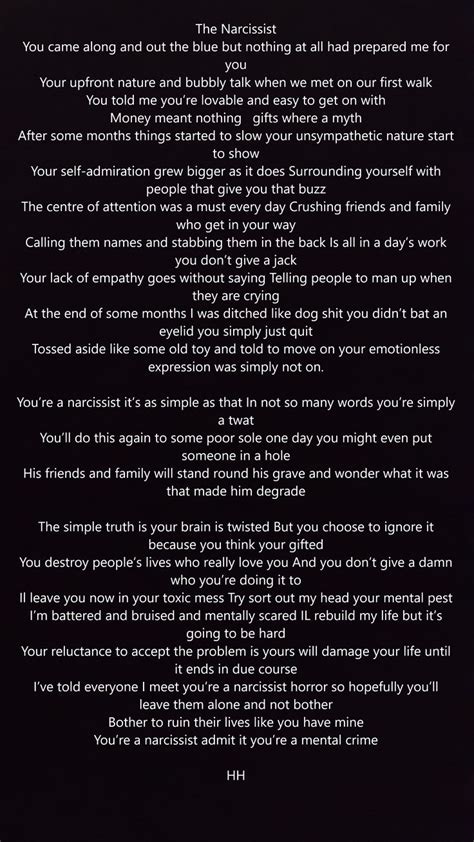 The Narcissist Narcissist Poems All Or Nothing