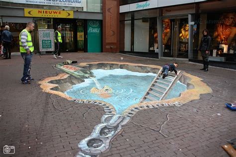 3d Kunst Op Straat In Schiedam Straßenmalerei 3d Kunst Kreidekunst