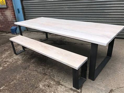 Solid Limed Oak Industrial Chic 8 10 Seater Solid Wood And Steel Steel