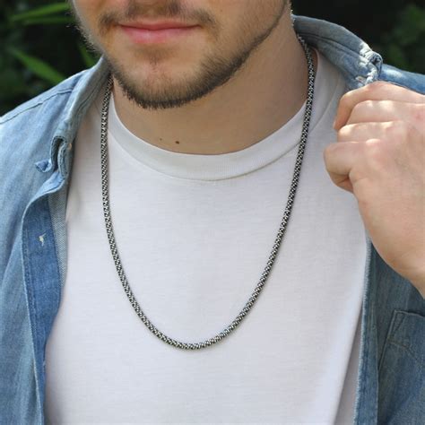 Sterling Silver Mens Cocoon Chain Necklace Hurleyburley