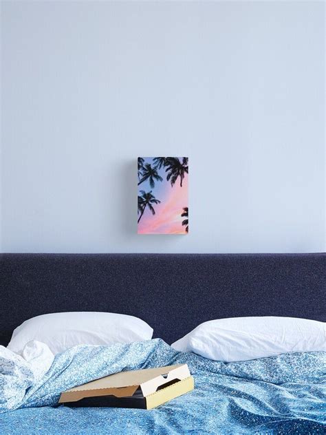 Beautiful Pink Sunset Palm Trees Canvas Print By Newburyboutique Tree