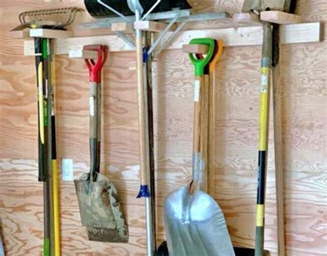 The heavy duty plastic material resists rust, scratches. Garden Tool Storage - Free Woodworking Plan.com