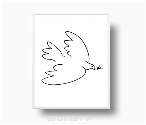 Picasso Peace Dove Print Picasso Sketches Instant Download Etsy