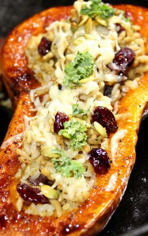 Stuffed Butternut Squash With Chicken And Rice Sparkles Of Yum