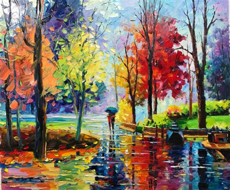 Rainy Day Oil Painting By Daniel Wall