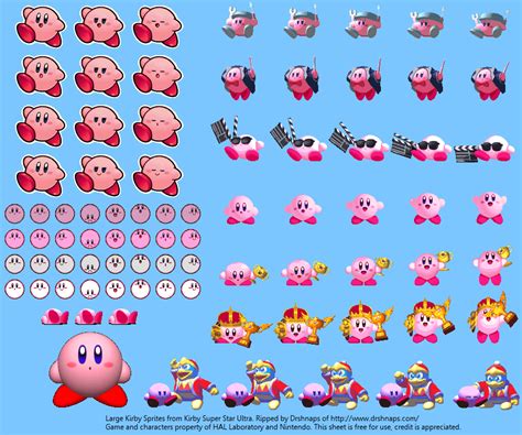 Ds Dsi Kirby Super Star Ultra Large Menu Sprites The Spriters