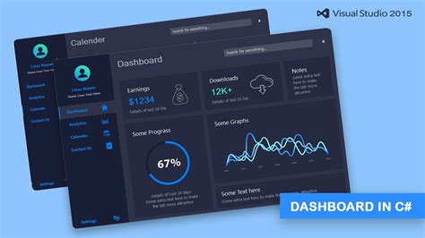 C Winform Ui Design Free C Modern Flat Ui Dashboard Windows Form Images