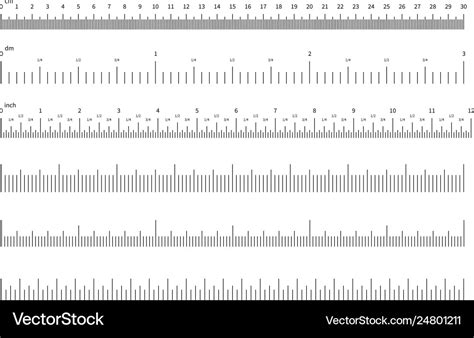 Ruler Scale Inch And Cm Measuring Scales Vector Image