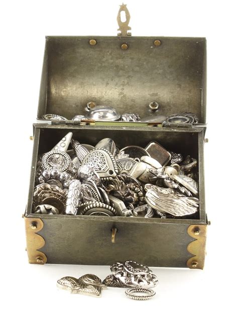 Treasure Chest Of Treasures Silver Plated Jewelry Findings Each Chest