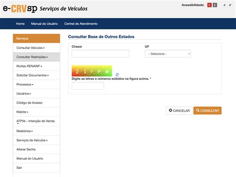 API de consulta ECRVSP Veículos Base de Outros Estados Infosimples