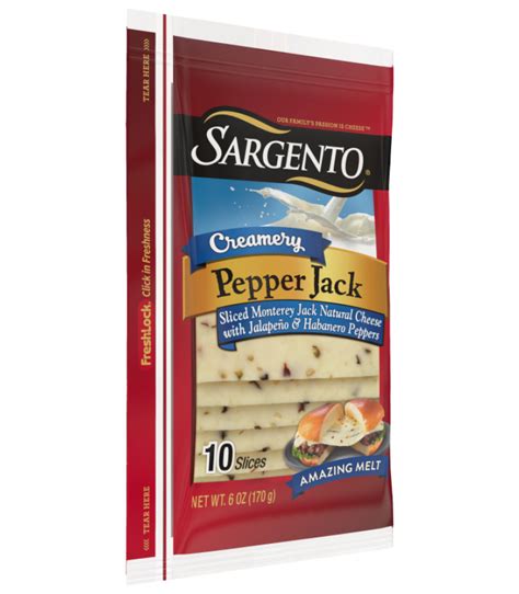 Sargento Creamery Sliced Pepper Jack Natural Cheese Slices
