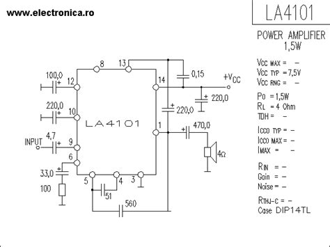 The circuit amplifies and filters the voice audio signals from an electrets : LA4101 power audio amplifier schematic