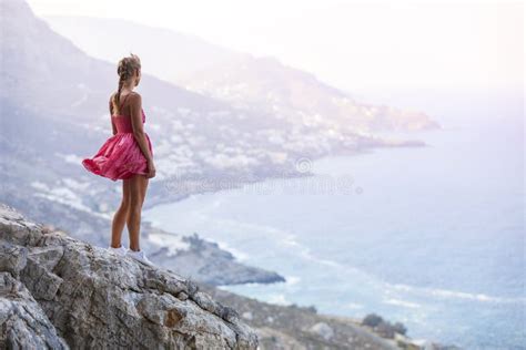 Young Woman Standing On Rock Stock Image Image Of Island Outdoor