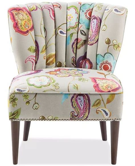 Furniture Lindley Floral Fabric Accent Chair And Reviews Chairs