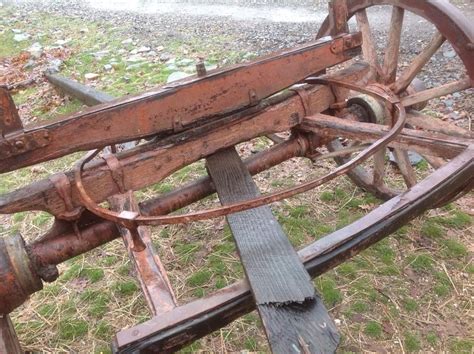 Lot Detail Antique Wooden Wagon Wheel Pair With Axle
