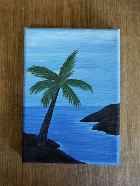 Palm Tree Paradise Small Canvas Paintings Diy Canvas Art Painting