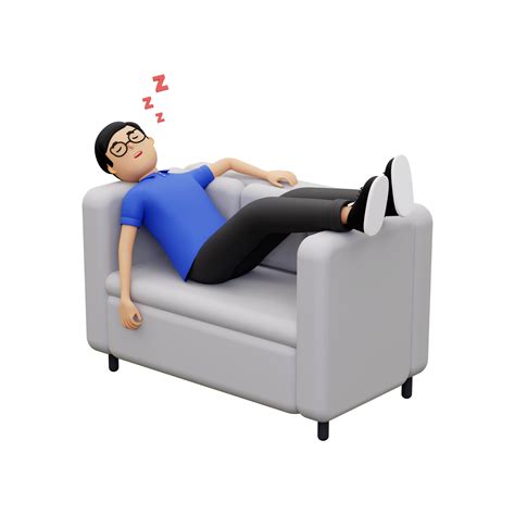 Man Sleeping On Couch Cartoon
