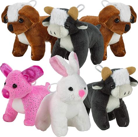 Bedwina Plush Stuffed Animals Farm Animal Toys Pack Of