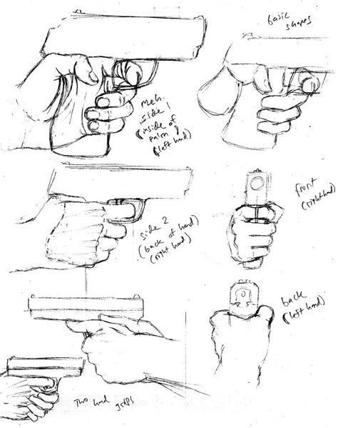 How To Draw A Handgun Grip Drawings Guns Drawing Art Reference Poses