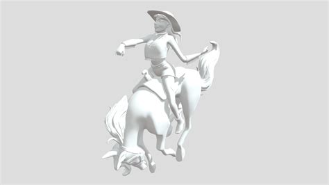 Cowgirl And Bucking Horse 3d Model By Kadavy Labs Kadavylabs