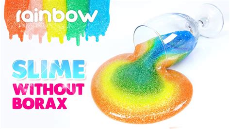 Diy Rainbow Glitter Slime Without Borax