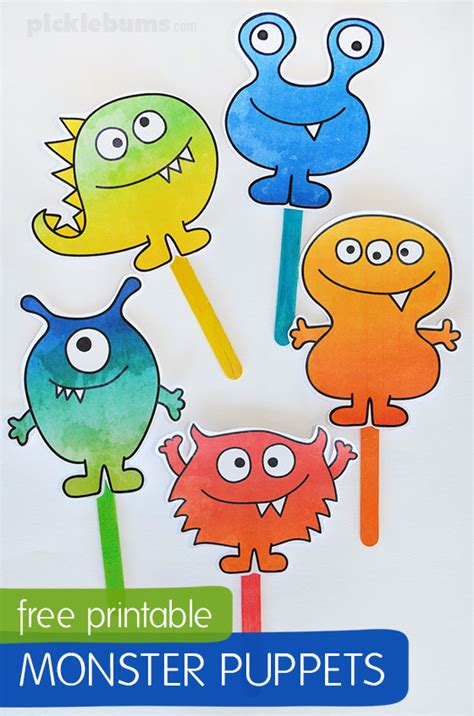 Free Printable Monster Puppets Picklebums