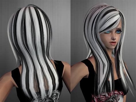 The Sims Resource Streaked Hair White