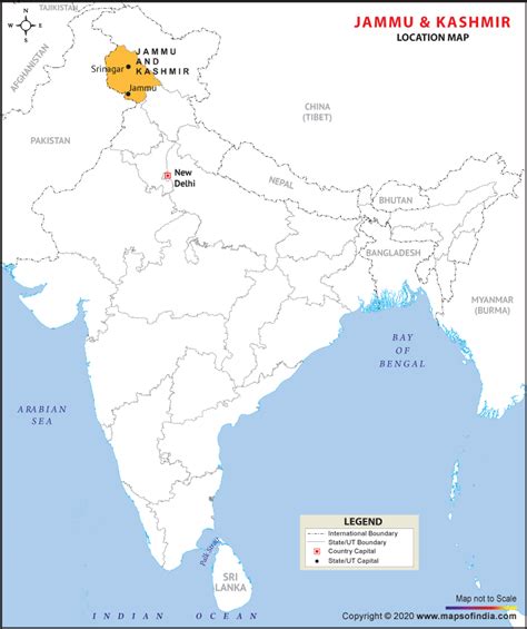 Location Map Of Jammu And Kashmir