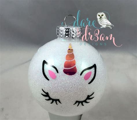 Unicorn Glitter Ornament Vinyl Christmas Ornaments Christmas