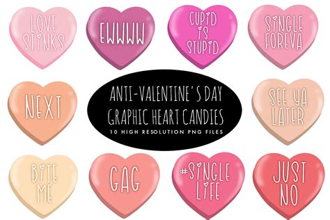 Anti Valentines Day Heart Candy Clipart Bundle 10 Clipart Files Included Etsy Uk