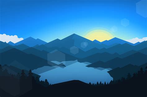 2560x1700 Forest Mountains Sunset Cool Weather Minimalism