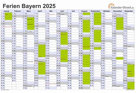 Ferien Bayern 2025 Ferienkalender Zum Ausdrucken
