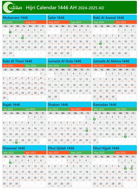 Islamic Calendar In United Kingdom 1446 2024 2025 Hijri Calendar
