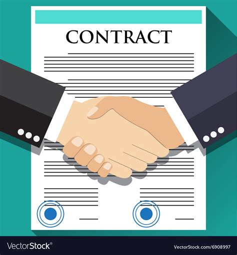 Businessman Handshake On Contract Royalty Free Vector Image
