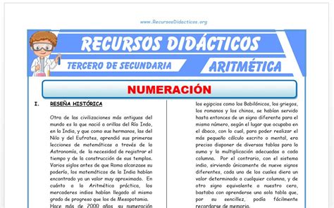 Ejercicios De Numeración Para Tercero De Secundaria Recursos 2023