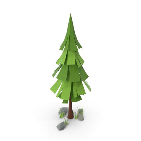 Low Poly Pine Tree With Rocks Png Images And Psds For Download