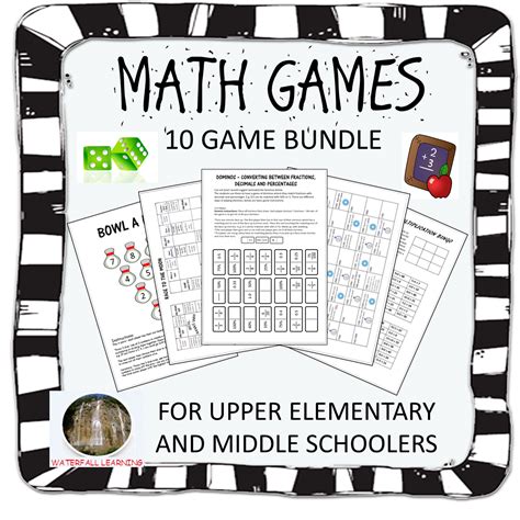 Math Game Bundle For Upper Elementary And Middle School 10 Math