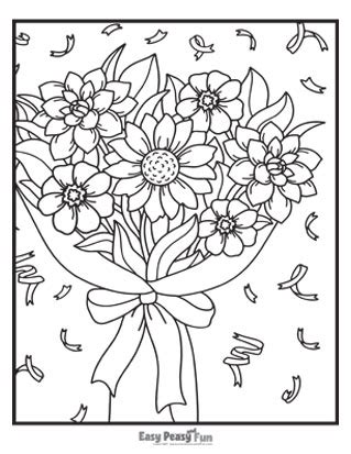 The Best 20 Simple Bouquet Of Flowers Coloring Page - greatcornerart