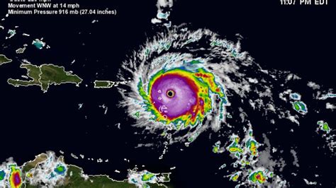 Hurricane Irma Winds 185 Mph 11pm On Sept 5 2017 Youtube