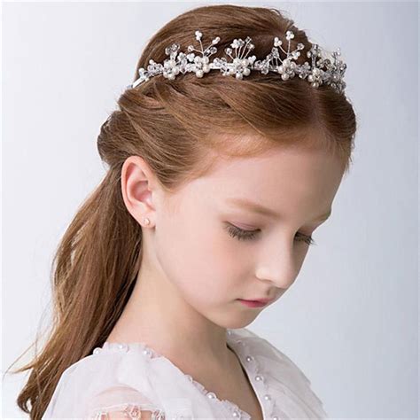Flower Girl Hair Accessory Pearl Headband Princess Wedding Headpiece