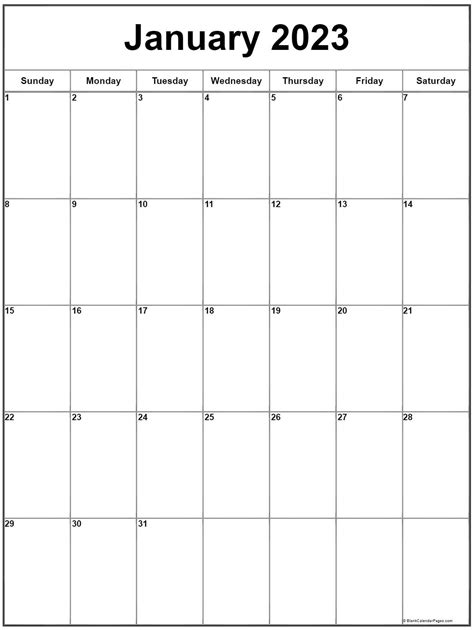 2023 January Calendar Printable Free Get Latest News 2023 Update