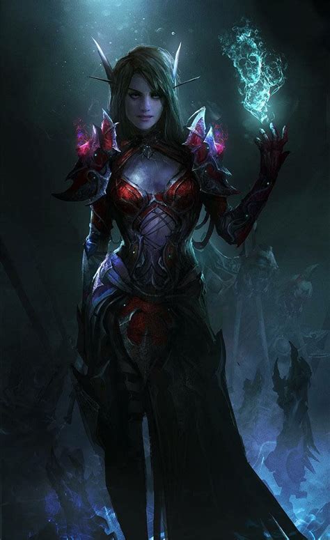 Magic She Elf Warcraft Art Fantasy Women Dark Elf