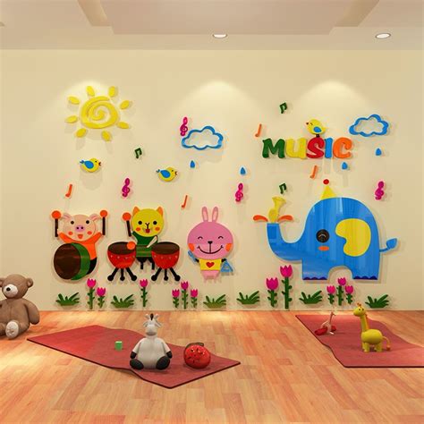 Open for more link to video of fall decor: 3d stereo wall stickers children's room decoration music ...