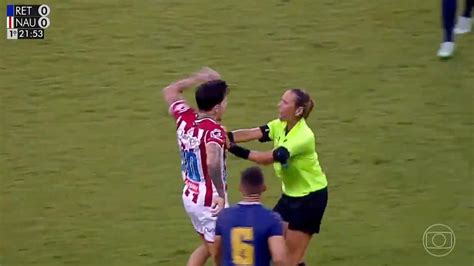 Brazilian Player Attacks Female Referee After Being Sent Off