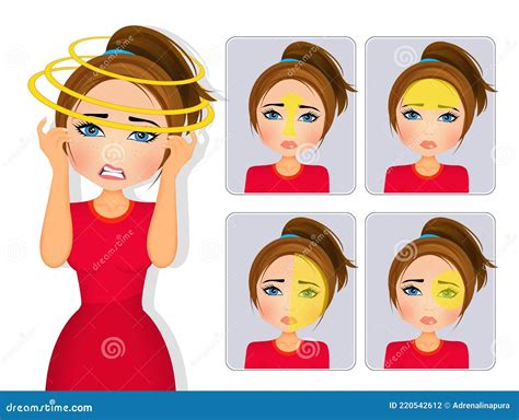 Woman With Headache Stock Illustration Illustration Of Woman 220542612
